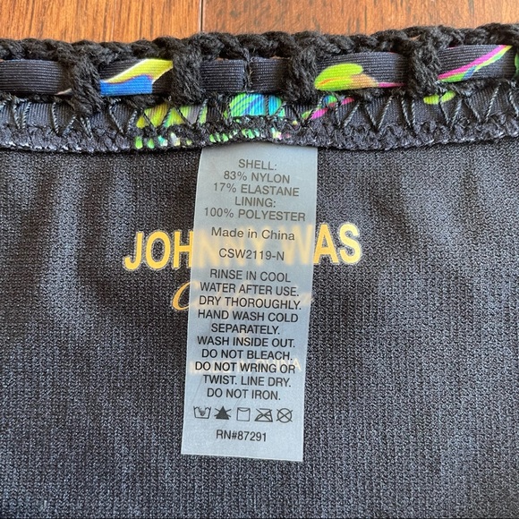 Johnny Was Caribbean Bikini Set Black Floral Embroidered Size Small - Picture 9 of 14